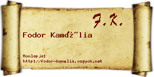 Fodor Kamélia névjegykártya